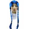 Парик синий "Две косы" , 45 см