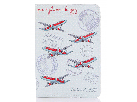 Кожаная обложка на паспорт You + Plane Happy купить в интернет магазине подарков ПраздникШоп