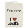 Кожаная обложка на паспорт Я Люблю