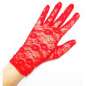 Перчатки гипюровые короткие красные