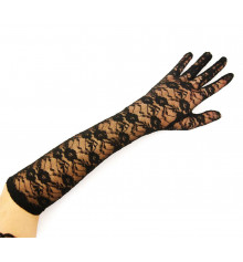 Перчатки гипюровые длинные чёрные купить в интернет магазине подарков ПраздникШоп