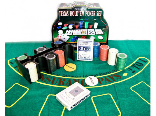 Покерный набор (2 колоды карт, 200 фишек, сукно) купить в интернет магазине подарков ПраздникШоп