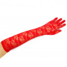 Перчатки гипюровые длинные красные