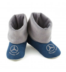 Тапочки "Mercedes", синие с серым манжетом купить в интернет магазине подарков ПраздникШоп