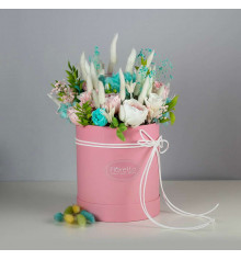 Букет з стабілізованих квітів "Ніжність", 30х35 см. купить в интернет магазине подарков ПраздникШоп