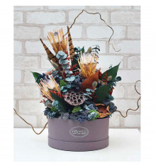 Букет з стабілізованих квітів "Елегантна гармонія", 20х50 см. купить в интернет магазине подарков ПраздникШоп
