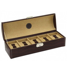 Скринька для зберігання годинників Friedrich Lederwaren Le Croc 5, коричнева купить в интернет магазине подарков ПраздникШоп