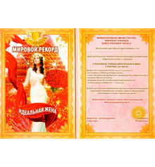 "Идеальная жена" диплом -гигант мировой рекорд купить в интернет магазине подарков ПраздникШоп
